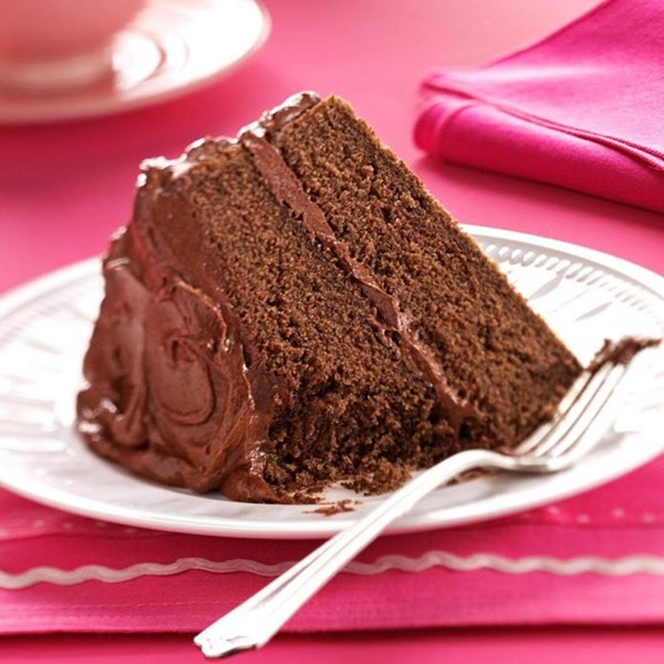 Devil's food cake with chocolate fudge frosting