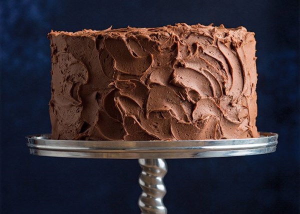 Devil's food cake with chocolate-buttermilk frosting