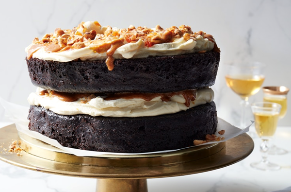 Devil's food cake with hazelnut praline