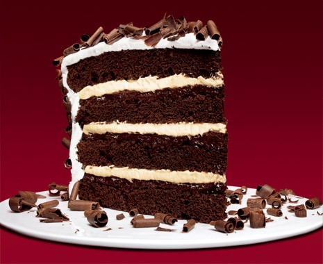 Devil's food cake with peppermint frosting