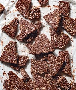 Devon's puffed quinoa chocolate crunch bark