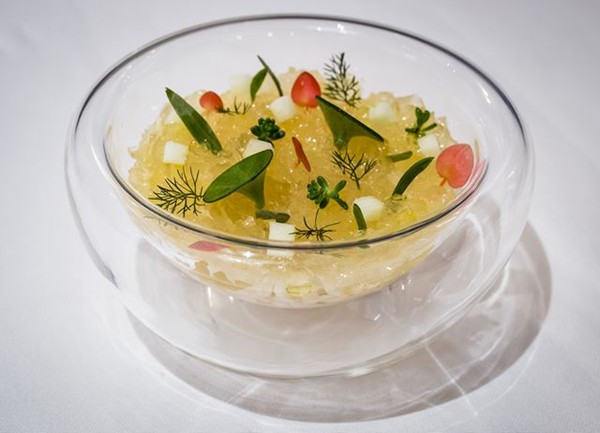 Devonshire crab, smoked haddock and Granny Smith apple