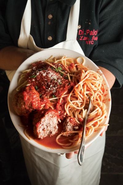 Di Palo's spaghetti and meatballs