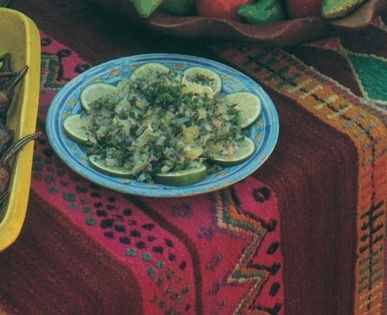 Diced lemon, onion and parsley salad