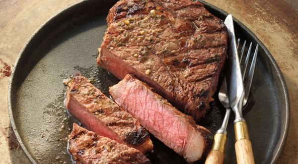 Dijon and garlic rib eyes smoked with a little thyme