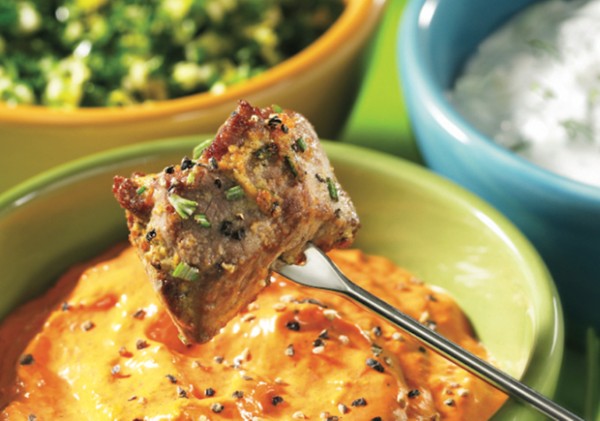 Dijon rosemary lamb fondue