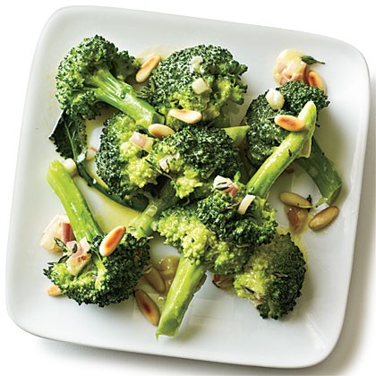 Dijon, thyme and pine nut broccoli