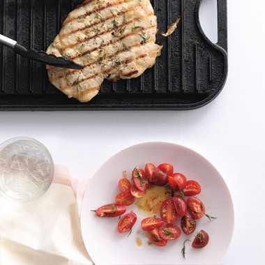 Dill chicken paillards with tomato-dill relish