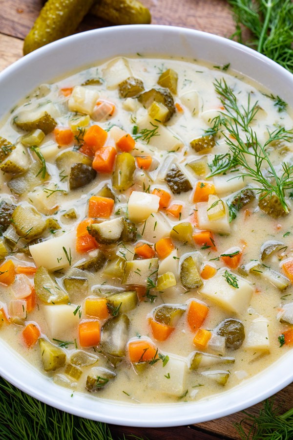 Dill pickle soup