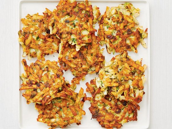 Dill-scallion potato pancakes 