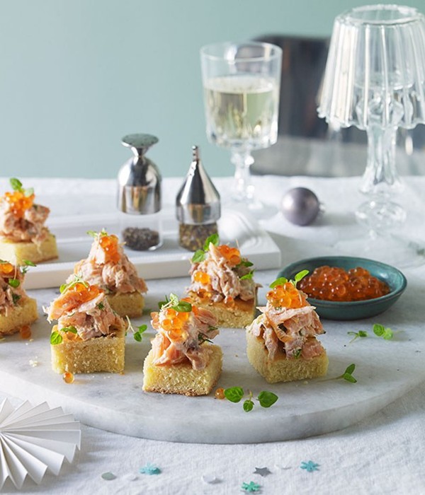 Dill seed and lemon brioche with smoked trout and crème fraîche 