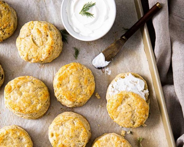Dill-sour cream-potato scones