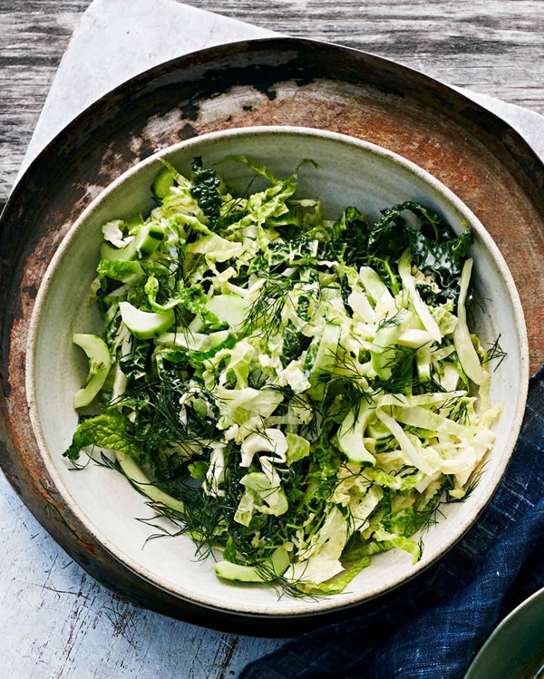 Dilled cabbage-and-cucumber slaw