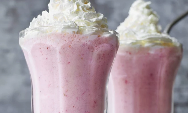 Diner-style strawberry milkshake