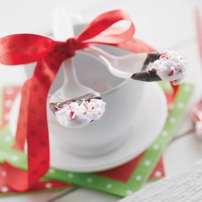 Dipped peppermint spoons