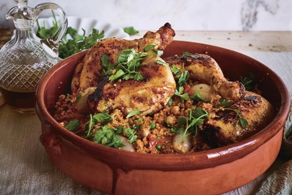 'Dirty' bulgur with roast chicken (Ed bulgur bi jara)