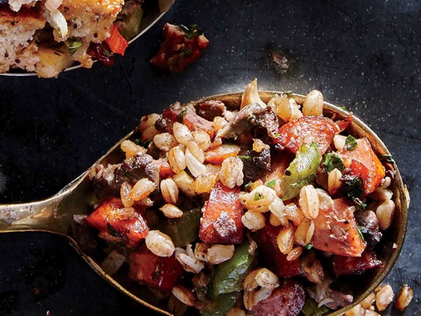 Dirty farro stuffing