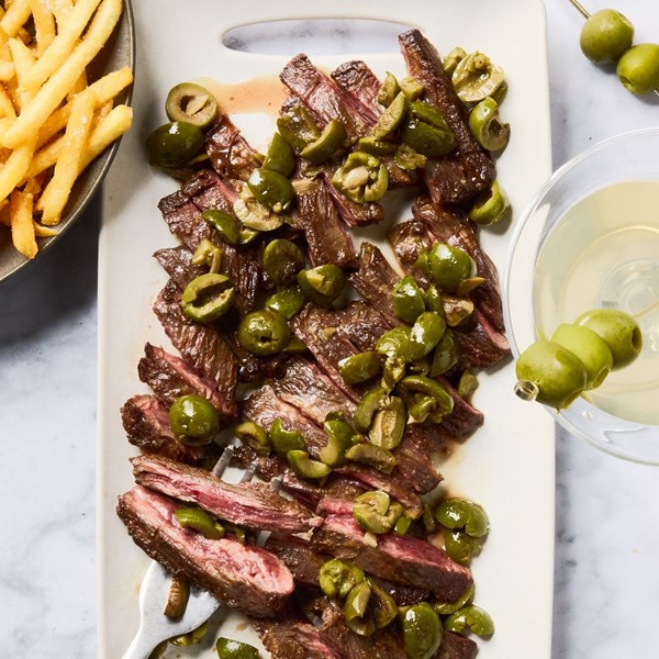Dirty martini steak frites
