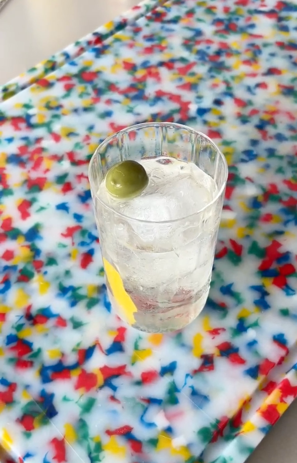 Dirty martini tonic