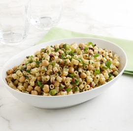 Ditalini with chickpeas, scallions, and olives
