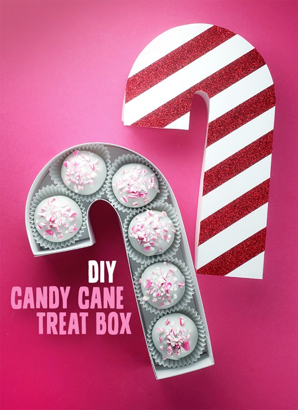 DIY candy cane treat box