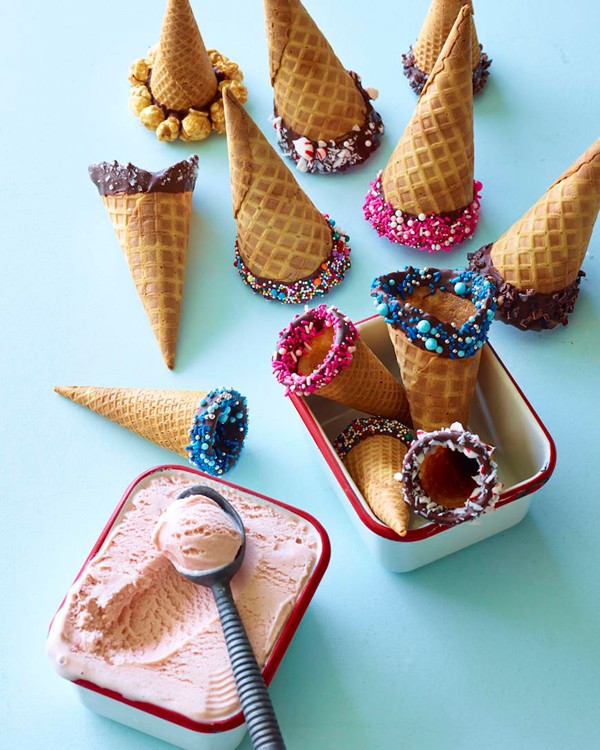 DIY dipped ice cream cones