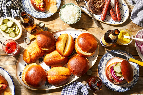 DIY hot dog and hamburger potato buns