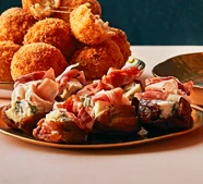 Dolcelatte & prosciutto stuffed dried figs