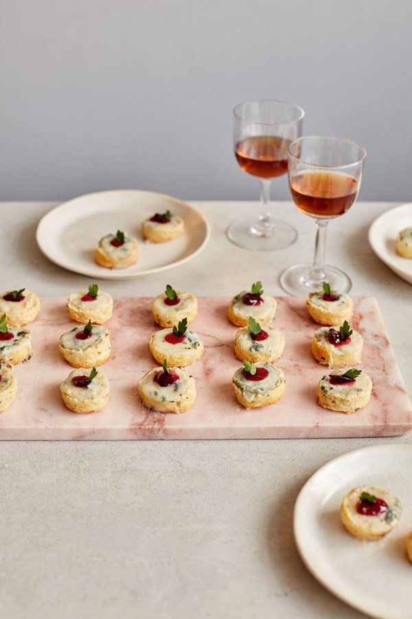 Dolcelatte and sage scone canapés