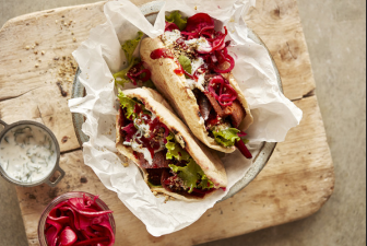 Doner kebabs with pink pickle