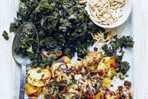 Donna Hay's pummelled kale with golden cauliflower & haloumi croutons