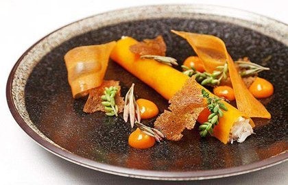 Dorset crab, sea buckthorn and carrot