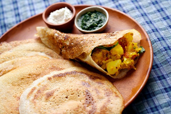 Dosa with potato filling (Classic masala dosa)