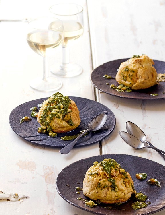 Double-baked pecorino & walnut soufflés