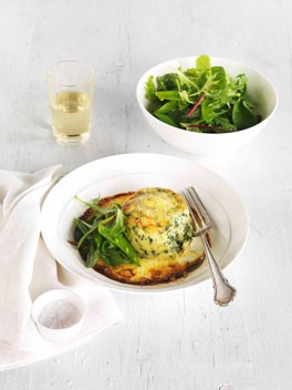 Double-baked spinach and ricotta soufflé