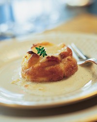 Double-baked three-cheese soufflés