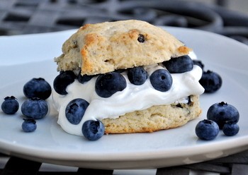 Double blueberry shortcakes
