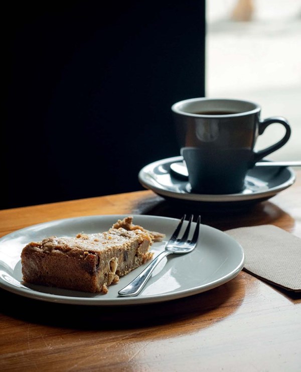Double caramel, pecan & coconut wholemeal blondie
