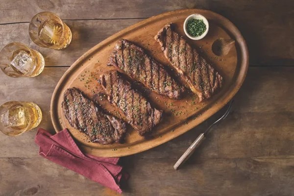 Double Char steak with bourbon marinade