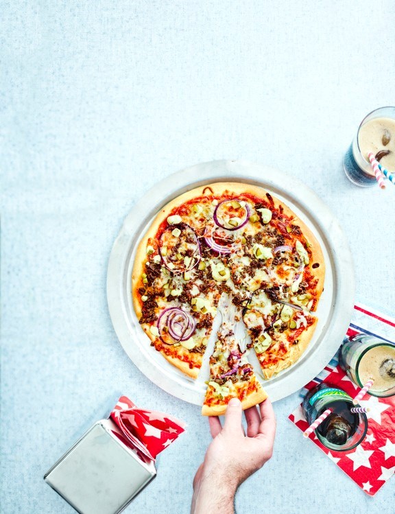 Double cheeseburger pizza