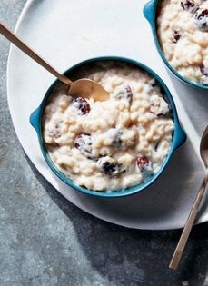 Double cherry rice pudding