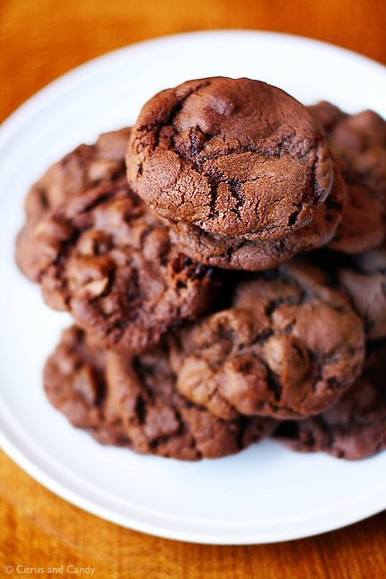 Double choc chip cookies