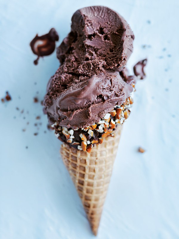 Double choc-hazelnut  ice-cream