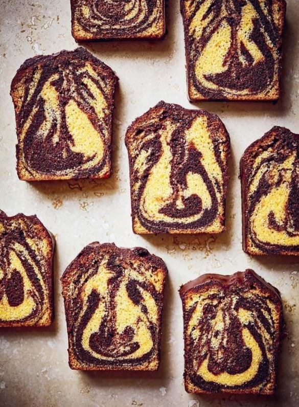 Double chocolate & vanilla marble cake