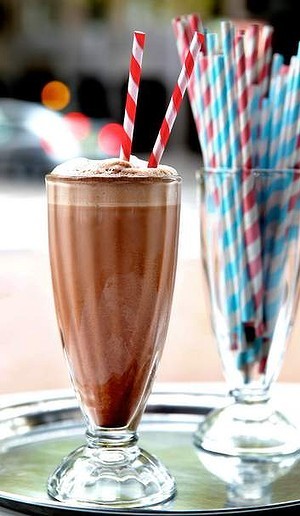 Double chocolate and peanut butter shake