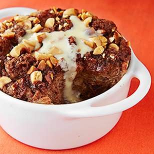 Double chocolate-banana bread pudding