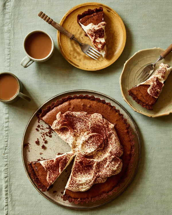 Double chocolate brownie tart