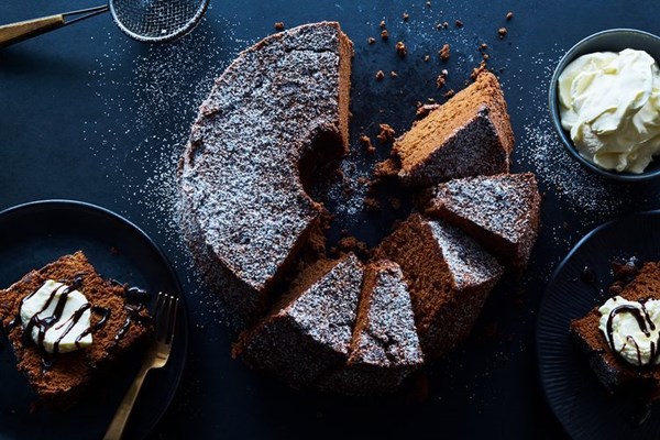 Double chocolate chiffon cake