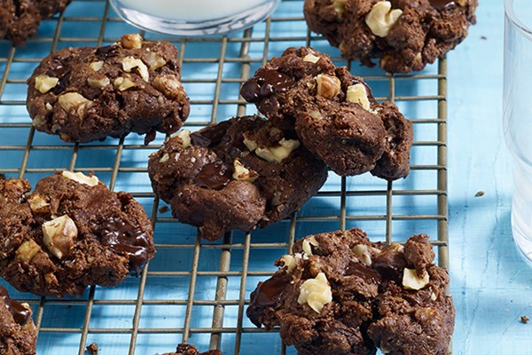 Double chocolate chunk walnut cookies
