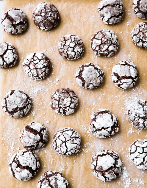Double-chocolate crinkle cookies